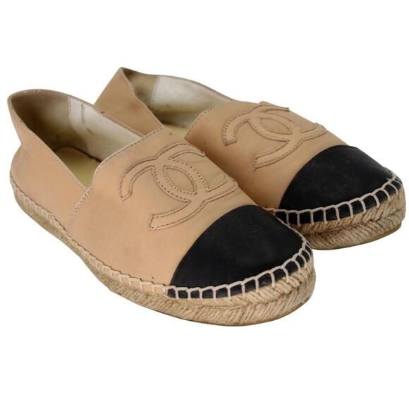 Chanel Espadrille 36 Leather Cap Toe Cc Flats CC-0402N-0098 - Picture 5 of 10